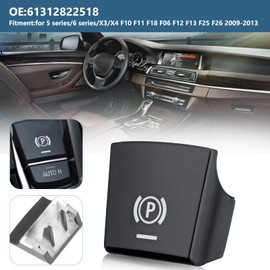 KIMISS Car Parking Brake Switch Button, Handbrake Switch Button Sticker Cover for 5/6 series/X3/X4 F10 F18 F06 F12 F13 F25 F26 2009-2013,61312822518