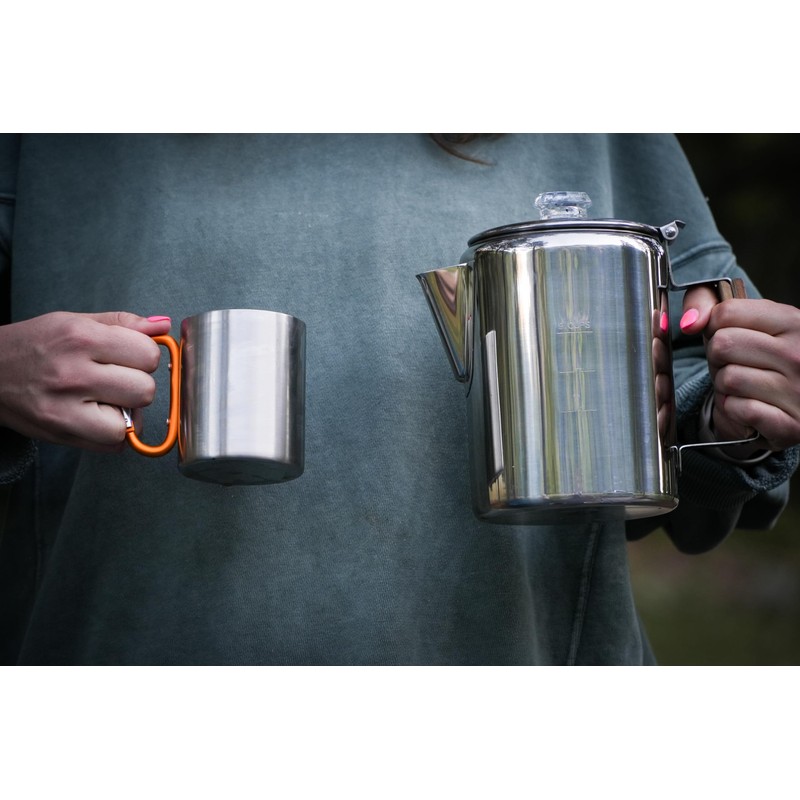 Alpine Mountain Gear 9-Cup Coffee Percolator Set with 4 Mugs
