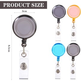 NINFEIQI 10pcs Multicolored Retractable Badge Reels, Translucent Retractable Id Badge Holder for Nurse, Students, Teachers Hanging ID Card