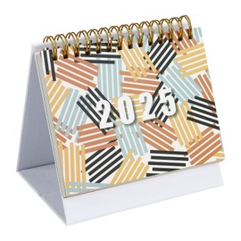 Koqye Small Desktop Calendar 2024-2025,Standing Flip Desktop Calendar for Planning Organizing Daily Scheduler, Small Calendar 2025 for Home Office School (Colorful)