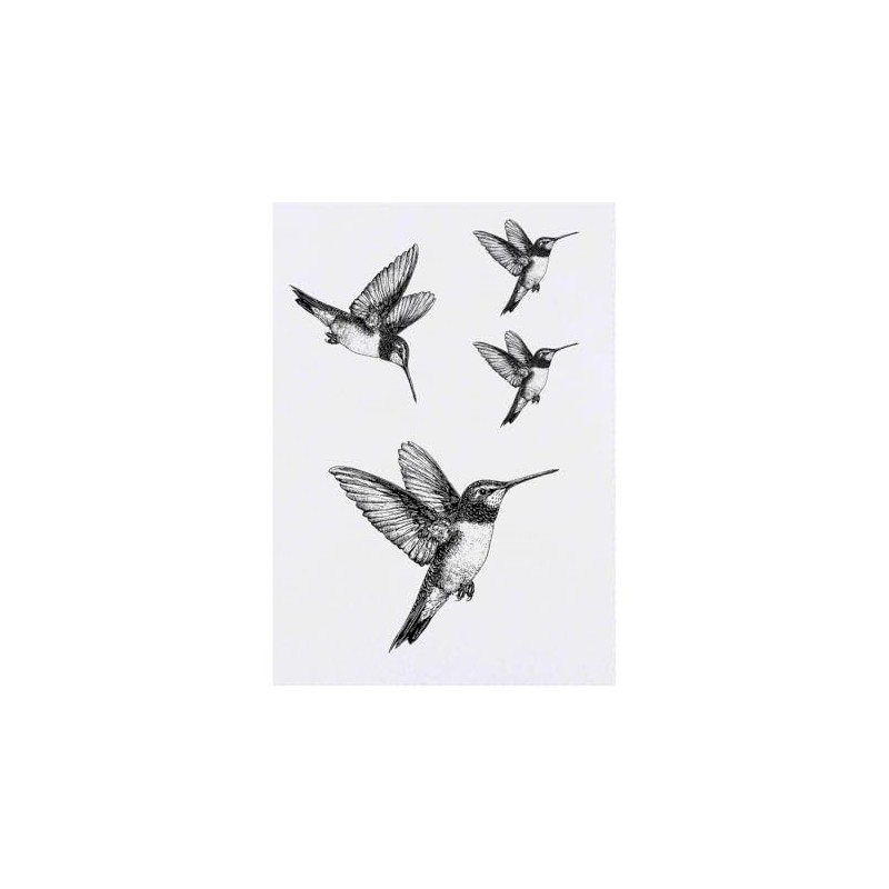 4 x 'Hummingbird in Flight' Temporary Tattoos - Water Resistant,