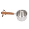 Butter Warmer Stainless Steel Wooden Handle 3 Layers Multi Purpose