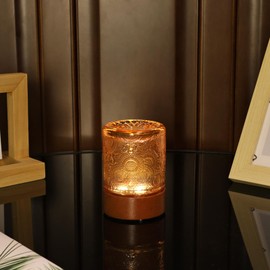 CZSHCKJYXGS Small Battery Operated Light with Timer,Adult Night Lights for Bedroom,Mini Lamp for Lndoor Use in Bathroom, Hallway,Glass Light Lamp (Copper)