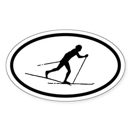 CafePress Cross Country Skier Oval Sticker Oval Car Bumper Sticker