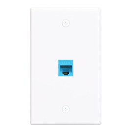 XGGYA 1 Port Ethernet Wall Plate,Cat6 Wall Plate with RJ45 Keystone Coupler Female to Female,Easy-install Solution for Data Cable Connections(1 Pack)