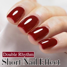 Double Rhythm 0.50 OZ Gel Polish Pastel Light Dark Deep Color 15 ML Pearl White Bottle Soak Off Nail Polish Art Salon at Home for Women (Pale Burgundy-B-A1486)
