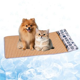 BSITSSS Dog Cooling Matwith Pillow, Durable Cooling Matfor Dogs, CatCooling Mat Scratch Resistant, Reusable Washable Pet CoolingMats Easy-Fold Mats in Home Travel Indoor Outdoor