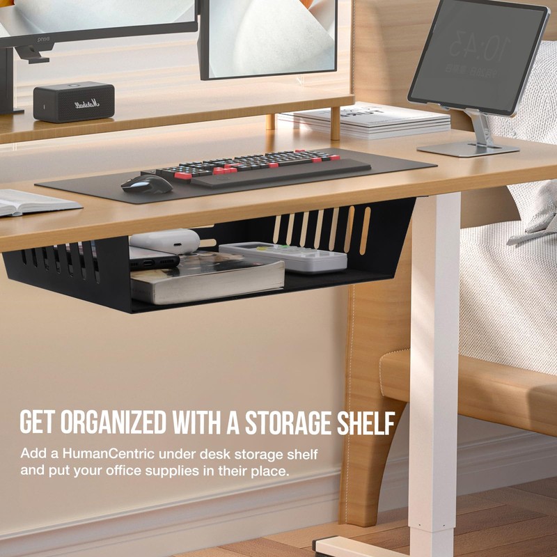 Neiteli 2 Pack Under Desk Shelf - Under Desk Storage