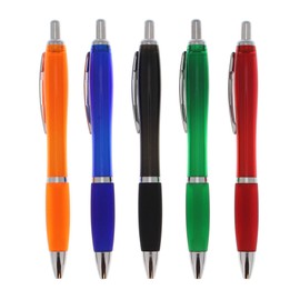 sinsey Ballpoint Pen Set of 10 in Blue, Green, Red, Orange, Black, Blue Refill, Ergonomic Thick Grip Zone, Neutral Set of 10