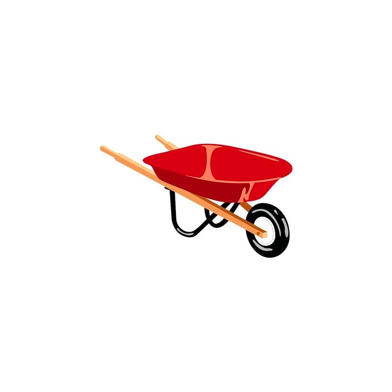 CafePress Red Wheelbarrow Round 4" MDF Holiday Ornament