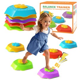HIROSE Voiced Stepping Stones for Kids, 5pcs Durable Non-Slip Balance Stones, Promoting Children's Coordination and Motor Skills, Indoor & Outdoor Toys, Obstacle Course, Gifts for 3+
