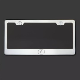 KA T304 SS Chrome Polished Lexus Logo Laser Etched Engraved license Plate Frame Tag