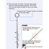 Abimars 17" Sand Anchor Kit, 304 Stainless Steel Triple Spiral