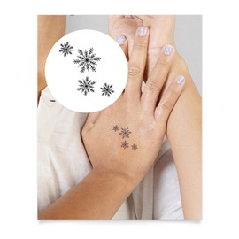 Inkbox Temporary Tattoos, Semi-Permanent Tattoo, One Premium Easy Long Lasting, Water-Resistant Temp Tattoo with For Now Ink - Lasts 1-2 Weeks, Let It Snow, 2 x 2 in