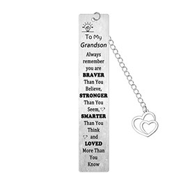 Grandson Bookmark Gifts for Grandson Gifts from Grandma Grandad Graduation Inspirational Gifts for Grandson Christmas Present Encouraging Graduation Gifts Bookmark (Grandson Bookmark)