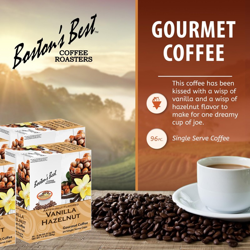 Boston’s Best - Vanilla Hazelnut Delicious Medium Roast Flavored Gourmet