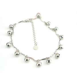 Boowhol Unisex Bell Friend Anklet Ankle Bracelet Adjustable 925 Sterling Silver Anklet