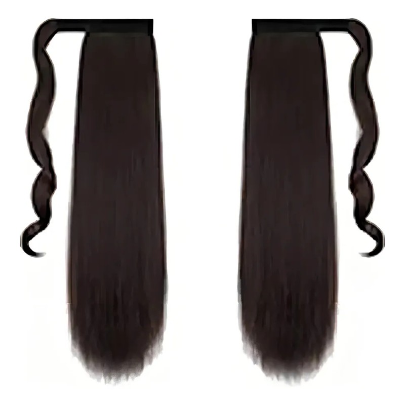 Coleta Postiza Clip swancooyu Extensiones Sintéticas Negro 55.9 cm