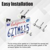 4Sets Black Anti Theft License Plate Screws Kits, Rustproof Stainless