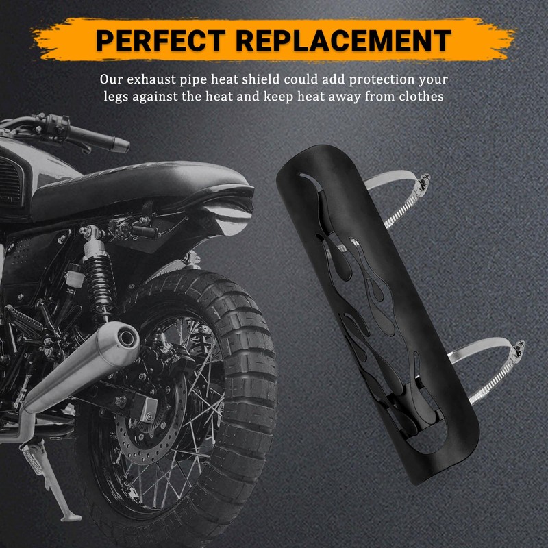 Motorcycle Exhaust Heat Shield - Black