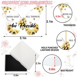 Butterfly Christian Gifts for Women, Inspirational Religious Gifts, Sunflower Butterfly Stuff Office Desk Decoration Accessories, Spiritual Gifts for Women, Butterfly Home Hanging Decor - with God