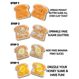 Peanut Butter Banana & Honey Toast DIY Handmade Scented Slime Kit - Hoshimi Slimes