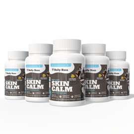 Bully Boss Skin Calm | Skin Allergy Shield | Shedding Reduction Fromulation | Shiny Fur Booster | Itch-Free Bliss | Ideal for all breeds | 100% Natural Ingredients |