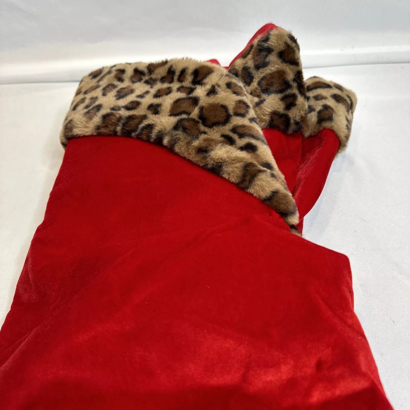 Ashland Luxury Velour Velvet Tree Skirt Bold Red Leopard Cheetah
