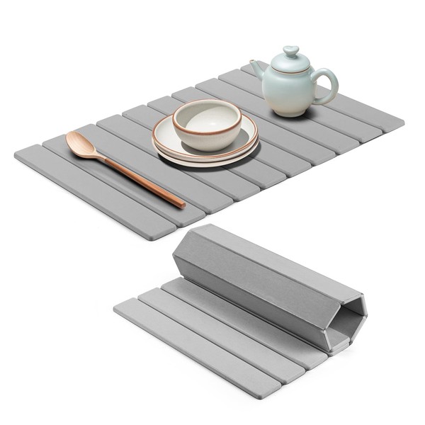 Large Stone Dish Drying Mats for Kitchen Counter, 24"(L)×16"(W) Fast