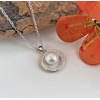 Schöner-SD 925 Silver Necklace with Pearl Pendant Freshwater Pearl Cubic