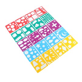 VILLFUL 1 Set Colorful Geometric Shape Art Stencils for Adults DIY Painting Templates for Crafts Home Decor and Imaginative Projects Lightweight Reusable Safe for Long Term Use