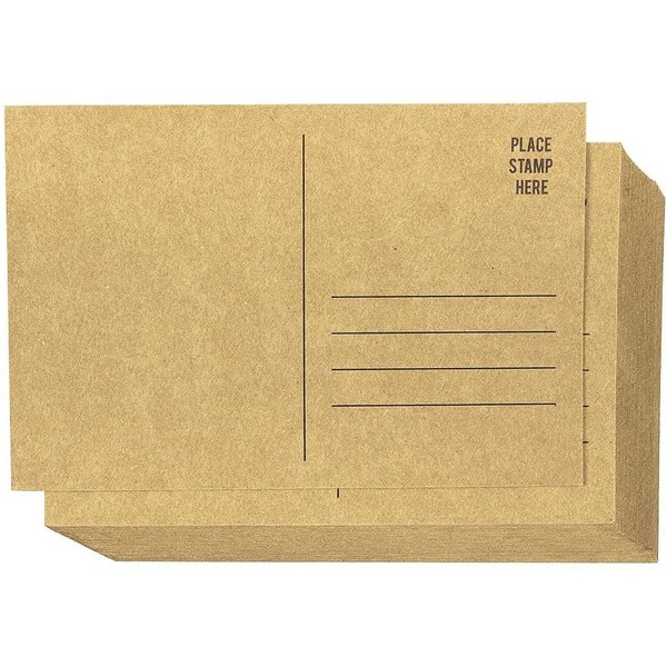 Set of 50 Brown Kraft Paper Blank Cardstock Postcards Pack