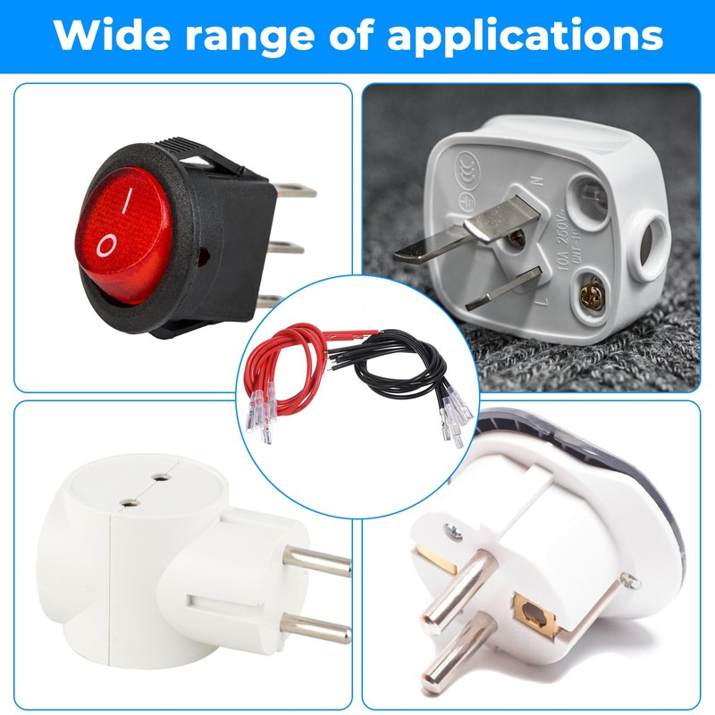 30Pcs 2.8mm 4.8mm and 6.3mm Female Spade Crimp Terminal with