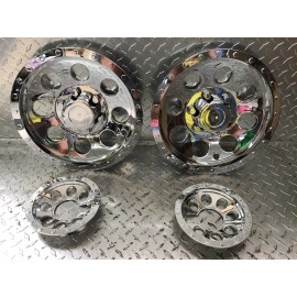 PHOENIX USA (2) 8" + (2) 6" Chrome Mower Wheel Hub Cap Rim Covers SHARP!! Phoenix USA
