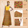Mukum 4 PCS African Printed Maxi Skirt for Women Traditional