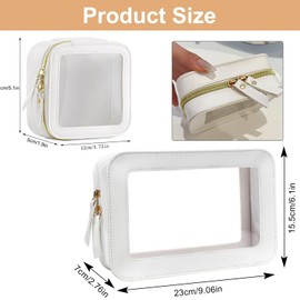 ysister 2pcsTransparent Cosmetic Bag Cosmetic Bag Transparent Toiletry Bag Cosmetic Bag Cosmetic Bag Small Travel Bag Organiser with Zip (White), White, Fashion