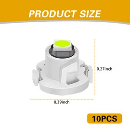 ijuicy 10 PCS T4 T4.2 Neo Wedge Dashboard Indicator Light Led Bulbs, 12V 150LM Instrument Panel Indicator Light Bulb Replacement, Suitable for Most Cars (Ice Blue)