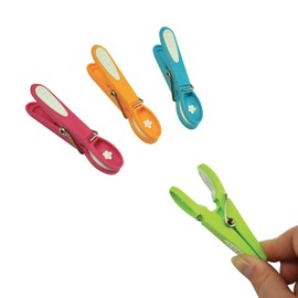 Laguelle 60 Non-Slip Clothes Pegs, French Production, Assorted Green, Blue, Orange, Pink