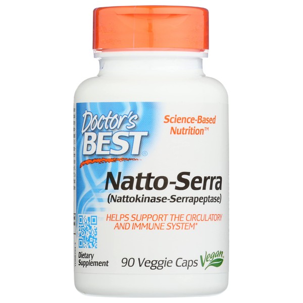 Doctors Best Natto-Serra, Non-GMO, Vegan, 90 Veggie Capsule (Pack of