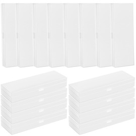 Fainne 24 Pcs Plastic Pencil Case Pencil Boxes Bulk Plastic Stationery Case Frosted Pencil Box Pencil Holder with Hinged Lid Snap Closure for School Office Supply(White,7.68 x 2.6 x 1.18 Inch)