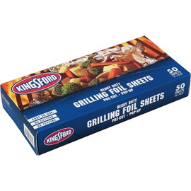 Kingsford Heavy Duty Pop-Up Grilling Foil Sheets | Pre-Cut Aluminum Foil Baking Sheets | Individual Foil Sheets | No Cutting or Tearing Necessary, Aluminum Foil Heavy Duty Sheets, 50 Count - 6 Pack
