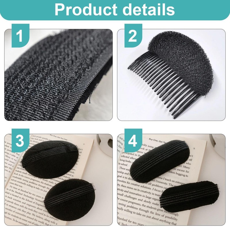 Pack of 4 Comb Pads, 2 Sponge Pads, 2 Fluffy