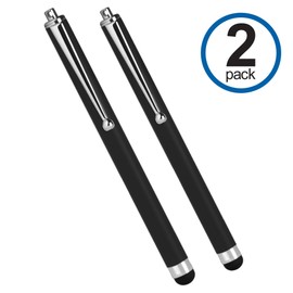 BoxWave Stylus Pen Compatible with Verizon Ellipsis 8 - Capacitive Stylus (2-Pack), Stylus Pen Multi Pack - Jet Black