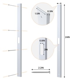 24" Interior Door Jamb Repair Kit for Interior Doors，Extended Door Strike Plate Reinforcement Plate for Interior Door Deadbolt, Fit Any Interior Door Jamb Door Frame (White)