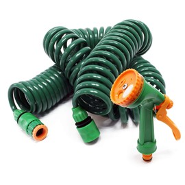 Wiltec Garden Hose Spiral Hose 15 m Flexible Irrigation Hose for Home and Garden