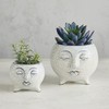 47th & Main Speckled White Glazed Ceramic Planter Pot with