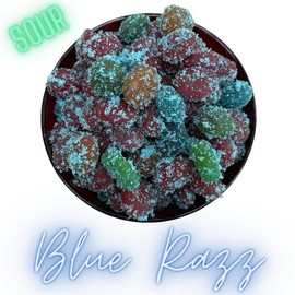 Boujee Munchies Cotton Candy Gushers Sweet Gummy Filled Snack Fruit Flavor - Flavor: Sour Blue Razz , Size: 8 oz