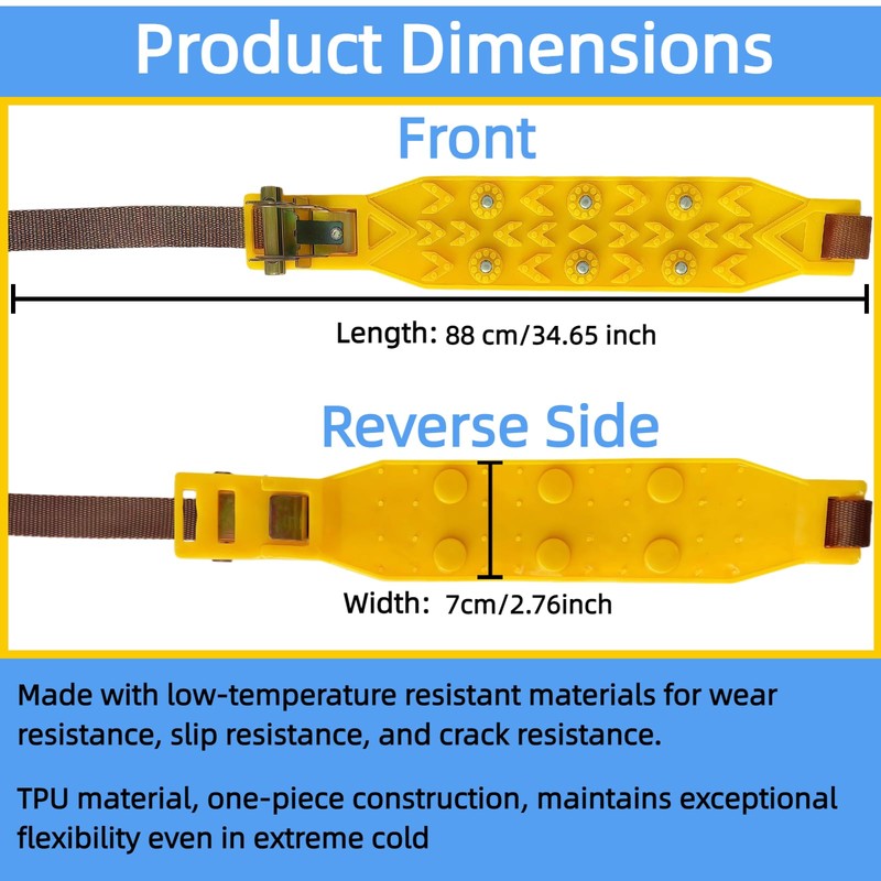 6 Pack Universal Tire Chains,Emergency Portable Snow Chains Suitable for