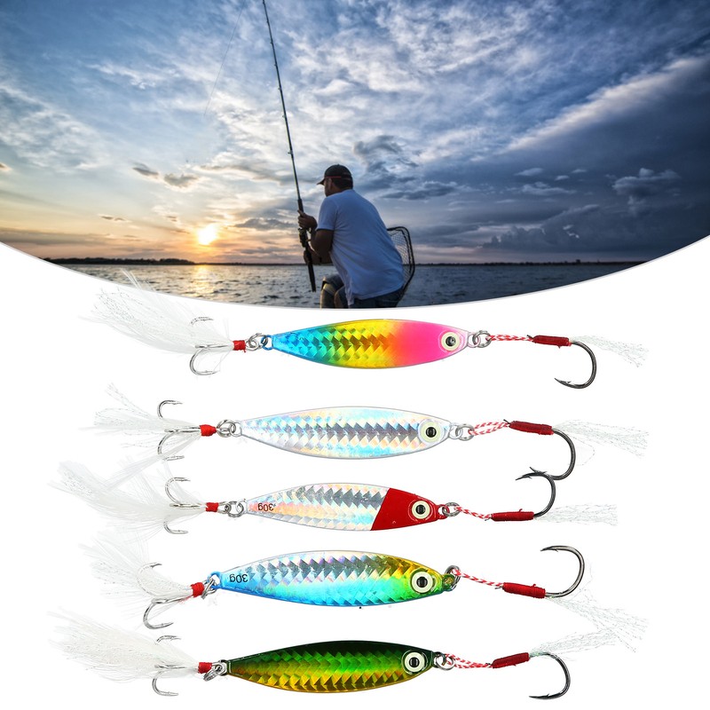 Long Shot Iron Plate Artificial Spoon Metal Lure Bait Set