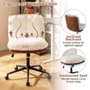 Giantex Armless Office Chair with Wheels, Faux Fur Desk Chair